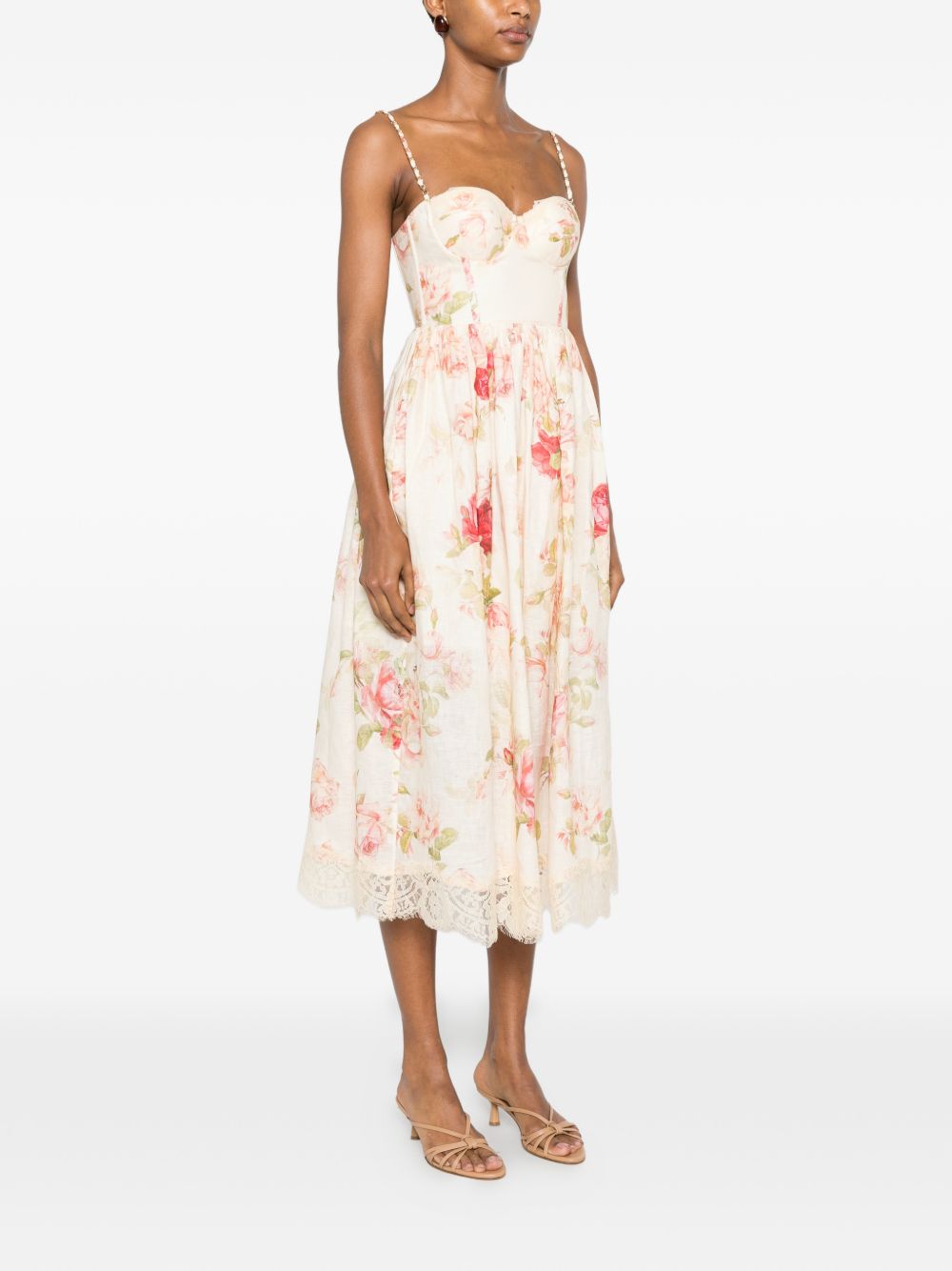 Abito midi con stampa floreale Roselight Picnic multicolor 