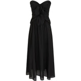Abito midi con scollo a cuore Aster in nero 