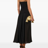 Abito midi con scollo a cuore Aster in nero 