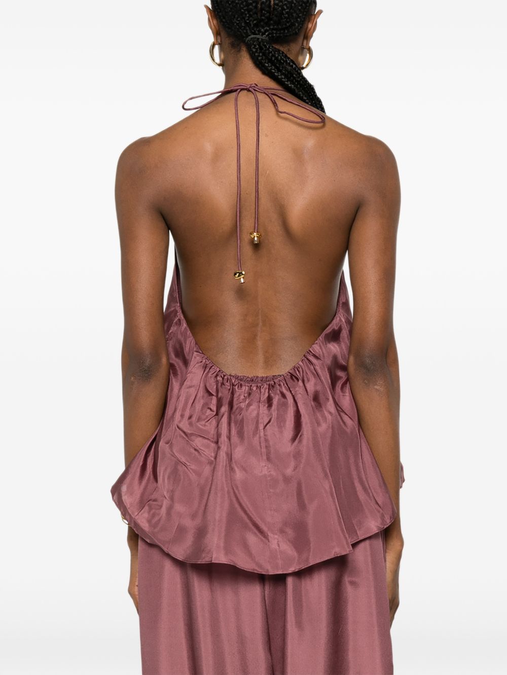 Top con arricciatura e decorazioni di perline aster in viola Zimmermann - donna 