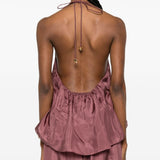 Top con arricciatura e decorazioni di perline aster in viola Zimmermann - donna 