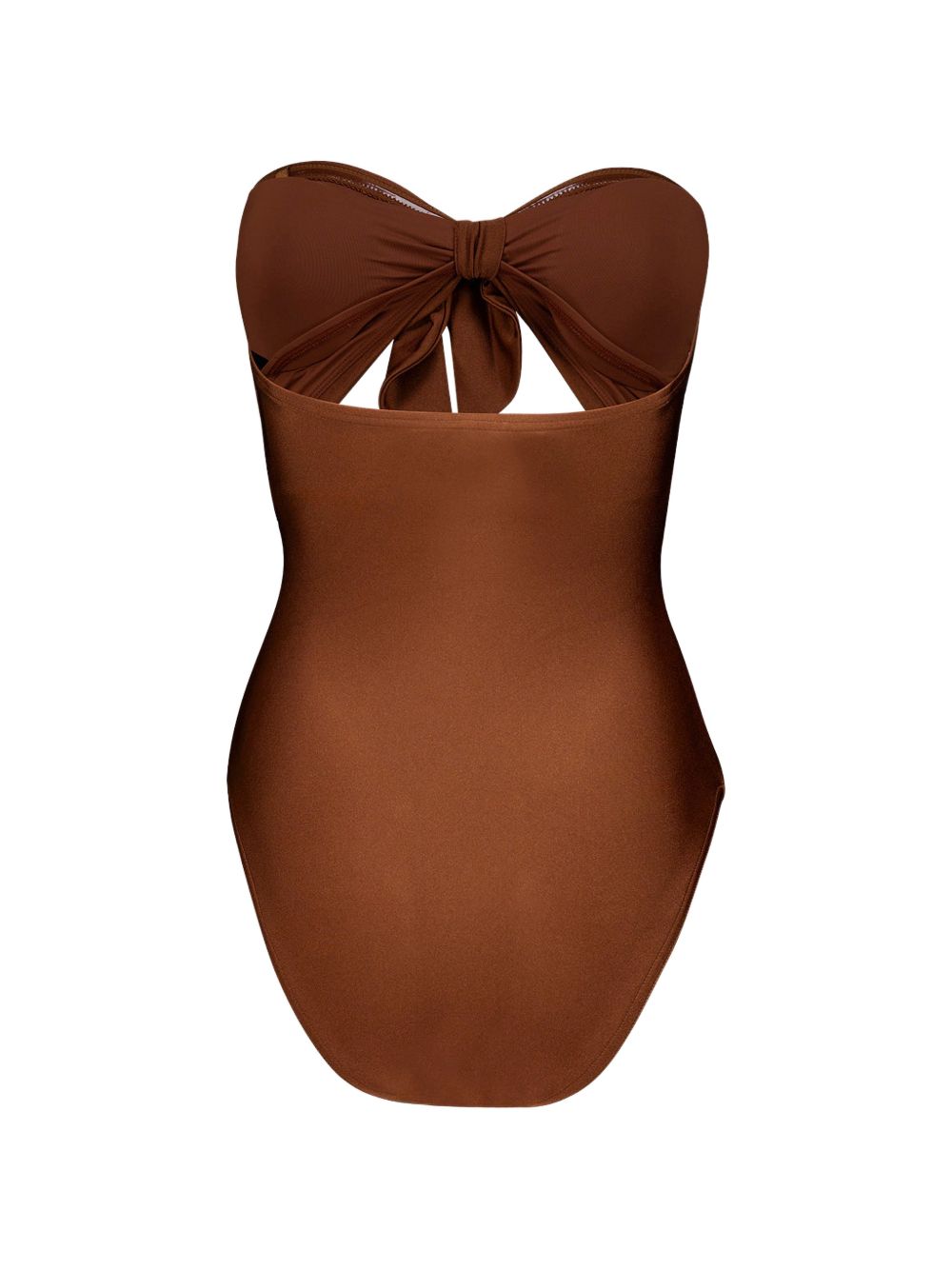Costume da bagno con doppio fiocco Aster in marrone 