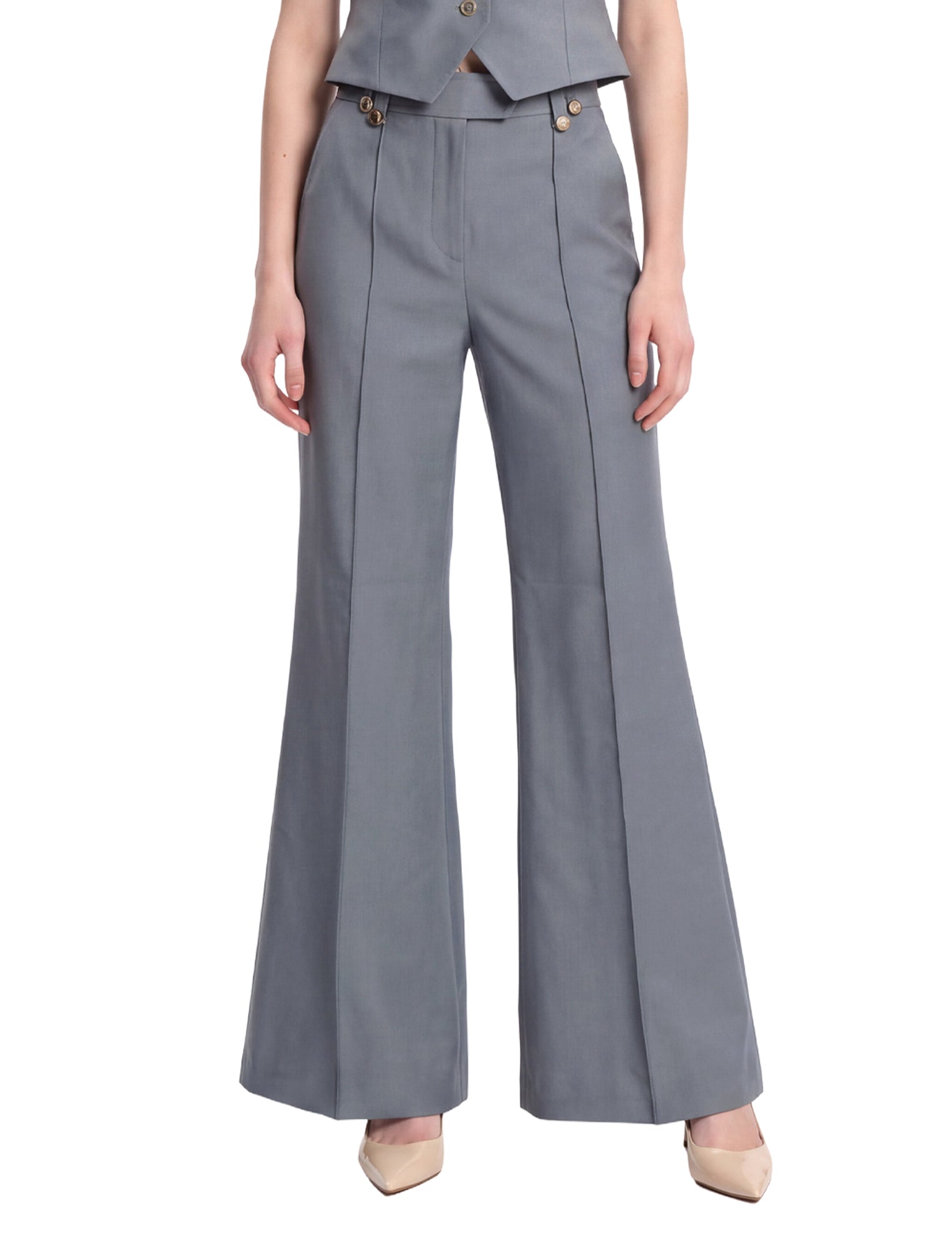 Pantaloni a zampa strutturati Valiant in grigio 