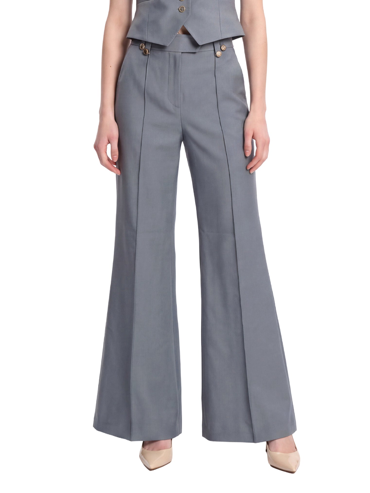 Pantaloni a zampa strutturati Valiant in grigio 