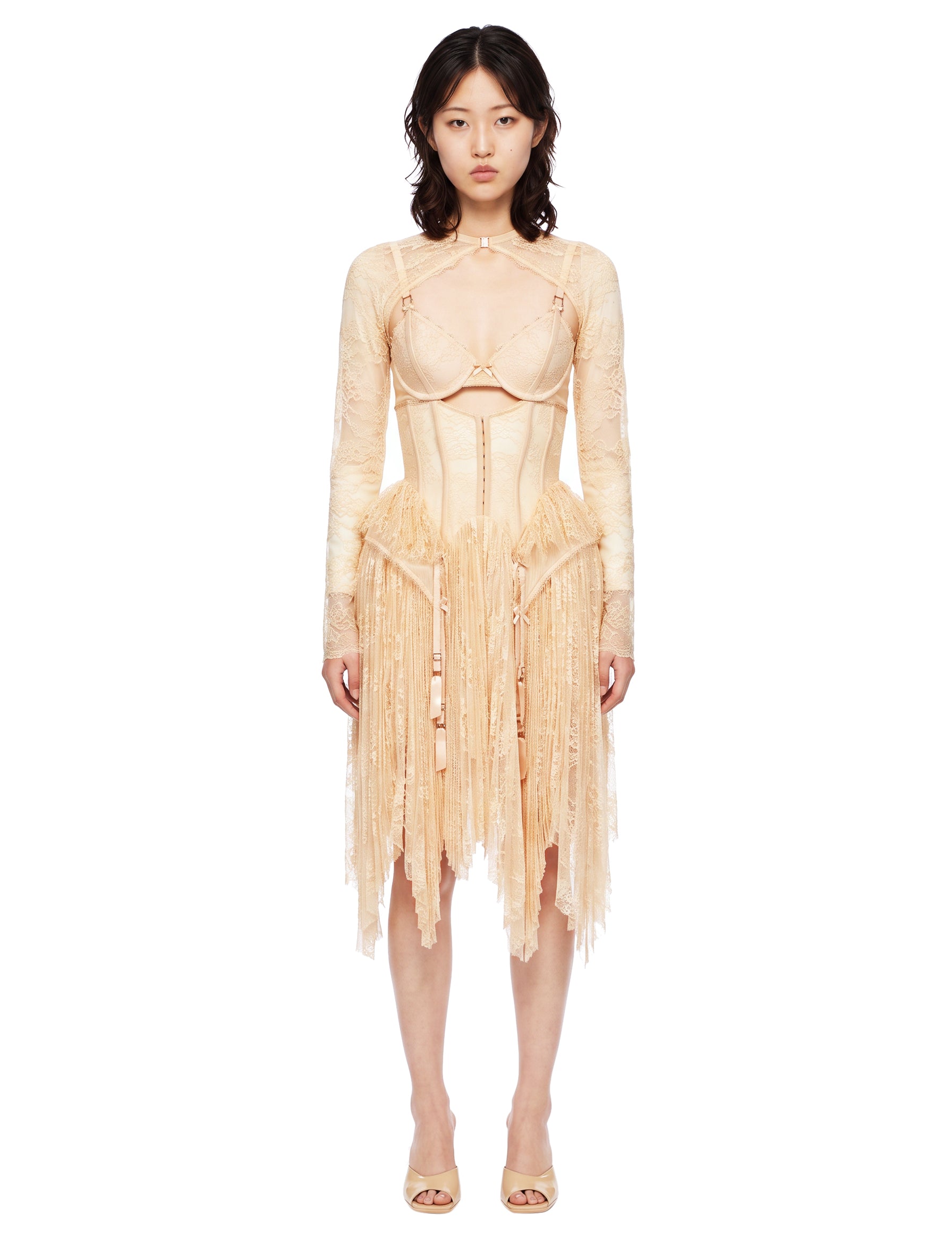 Abito mini in piazzo Valiant Lingerie in beige 