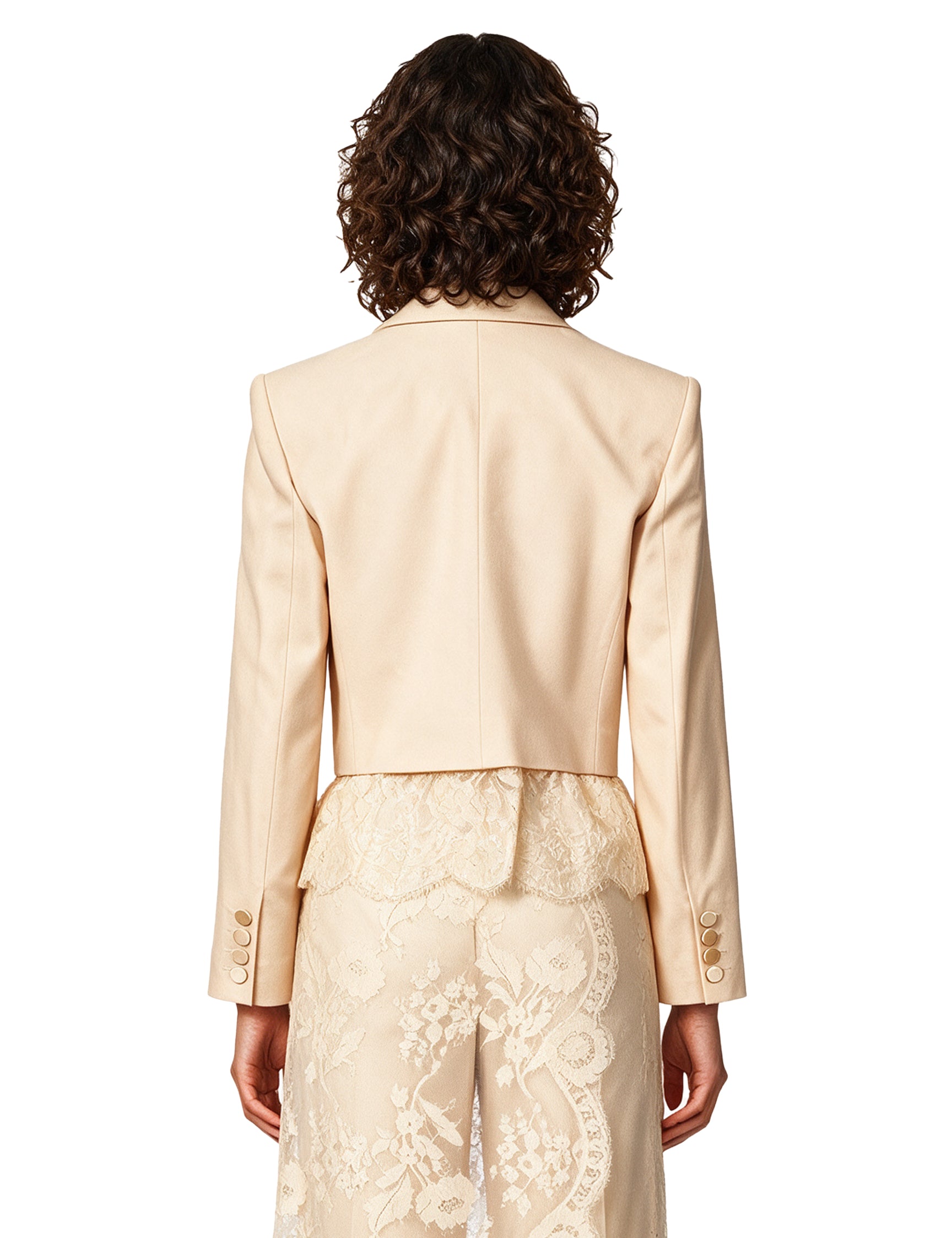 Blazer cropped doppiopetto Valiant in avorio 