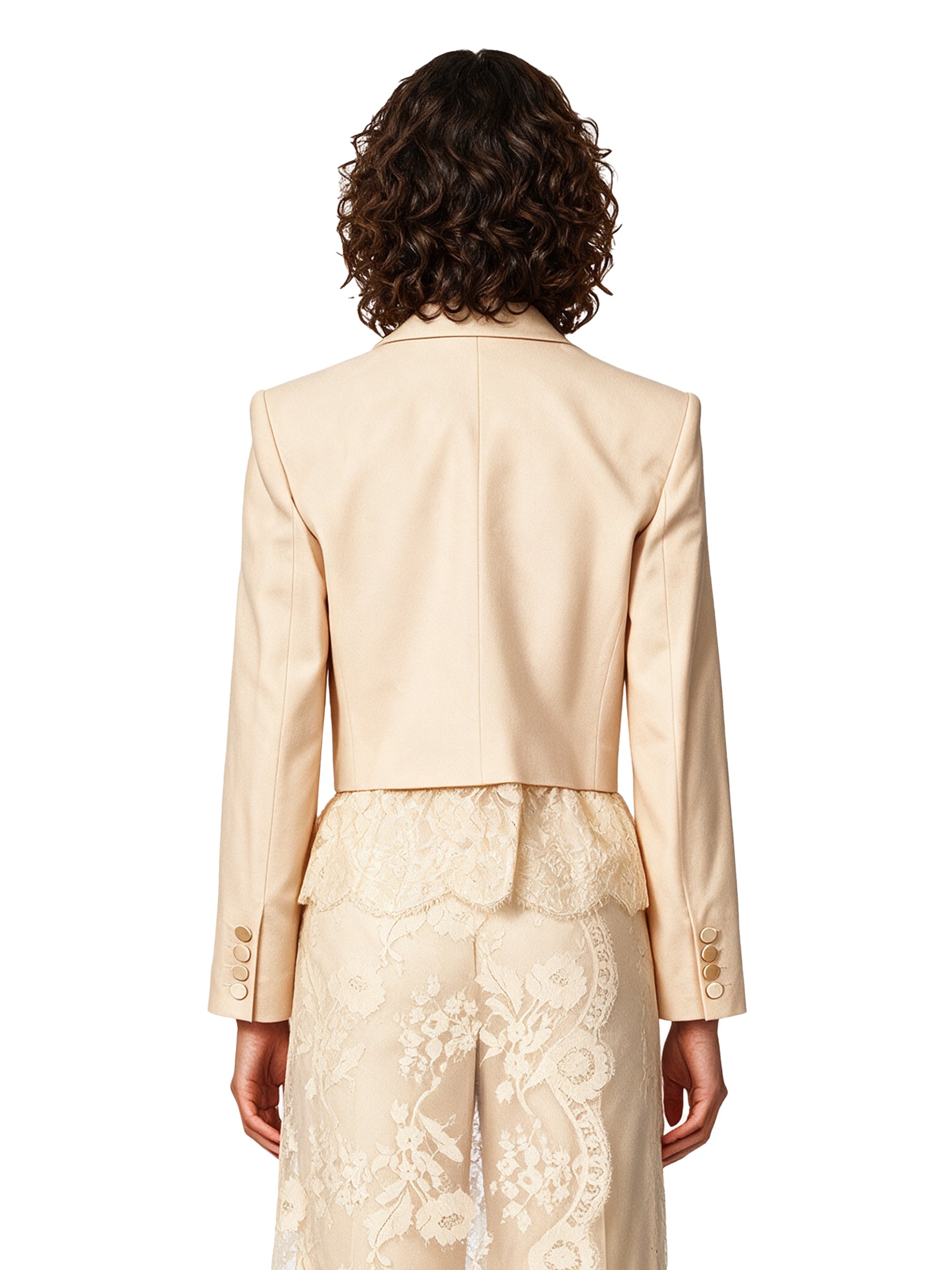 Blazer cropped doppiopetto Valiant in avorio 