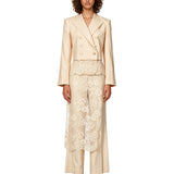 Blazer cropped doppiopetto Valiant in avorio 