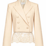Blazer cropped doppiopetto Valiant in avorio 
