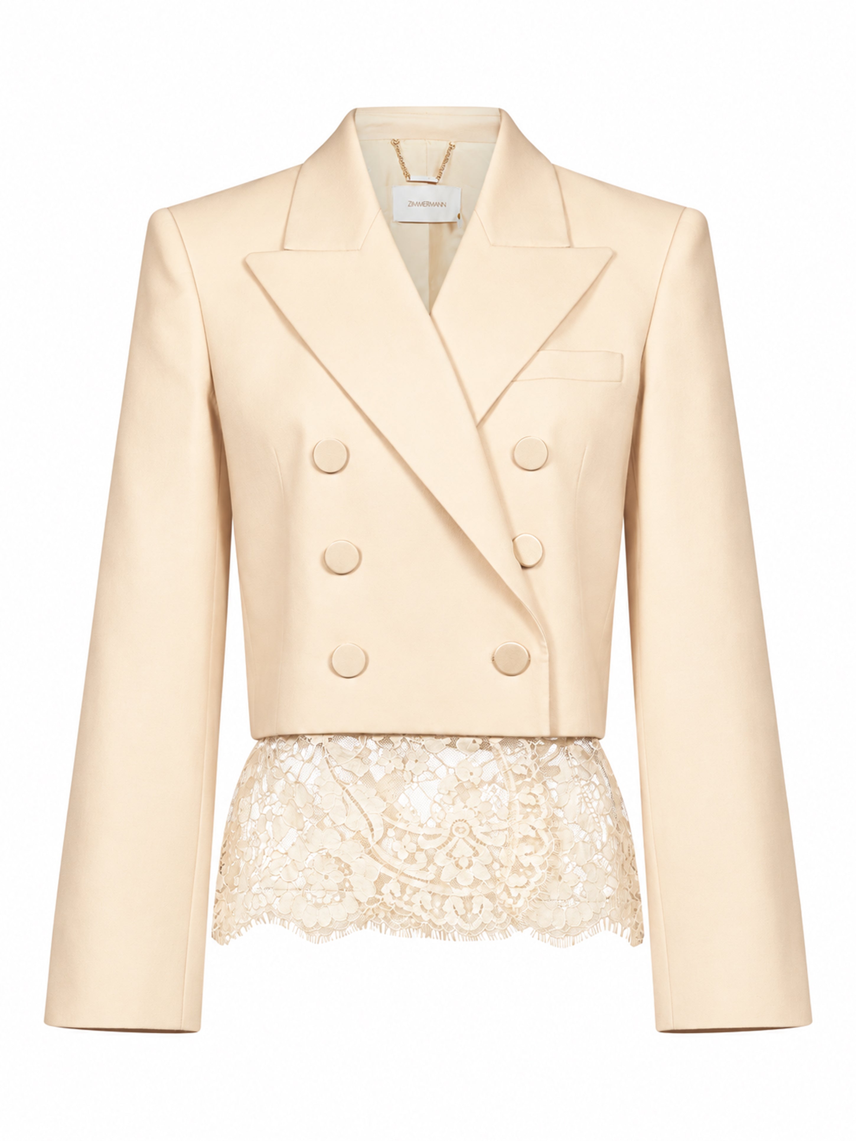 Blazer cropped doppiopetto Valiant in avorio 