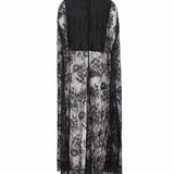 Top in pizzo con design a mantella in nero 