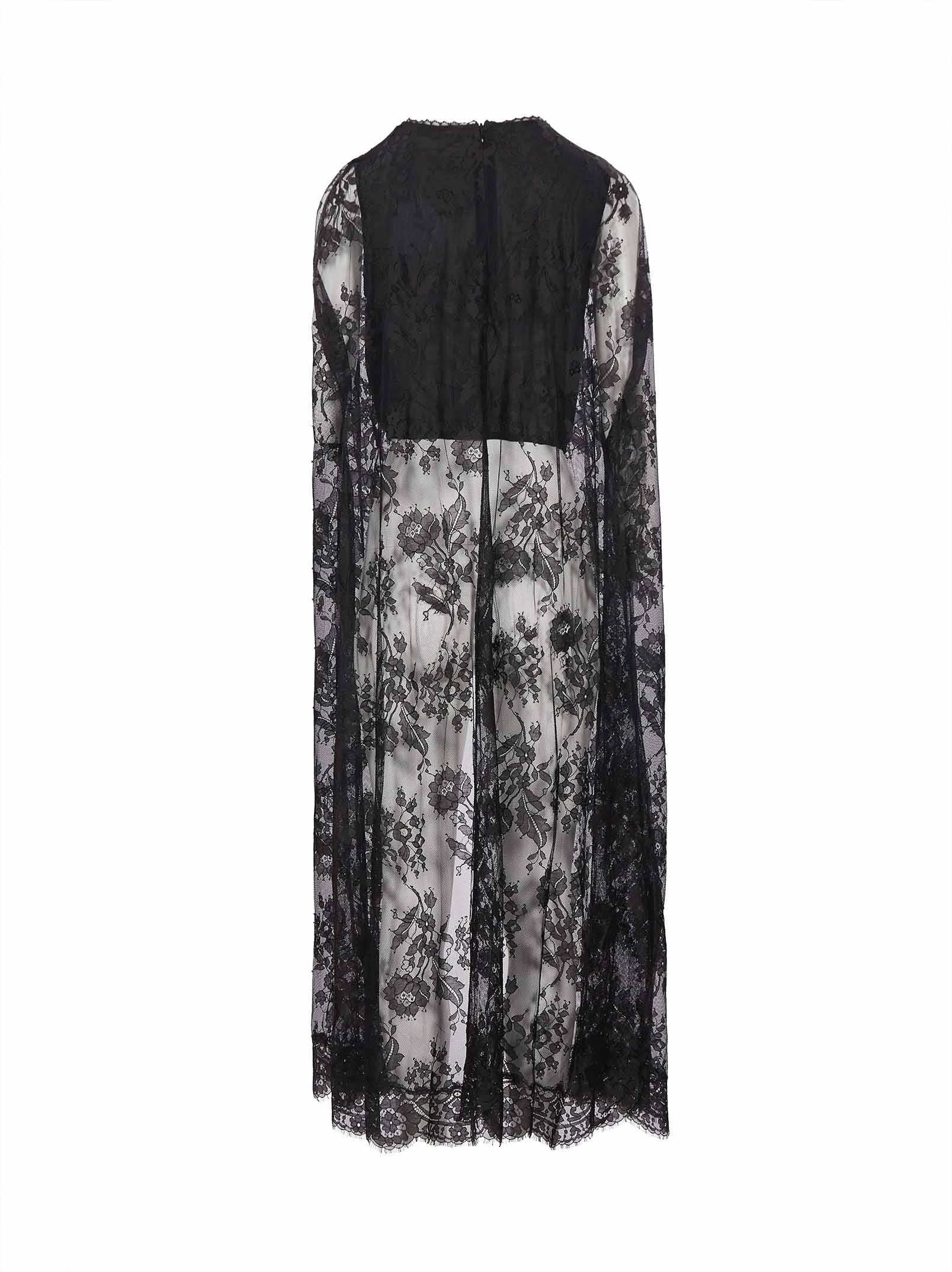 Top in pizzo con design a mantella in nero 