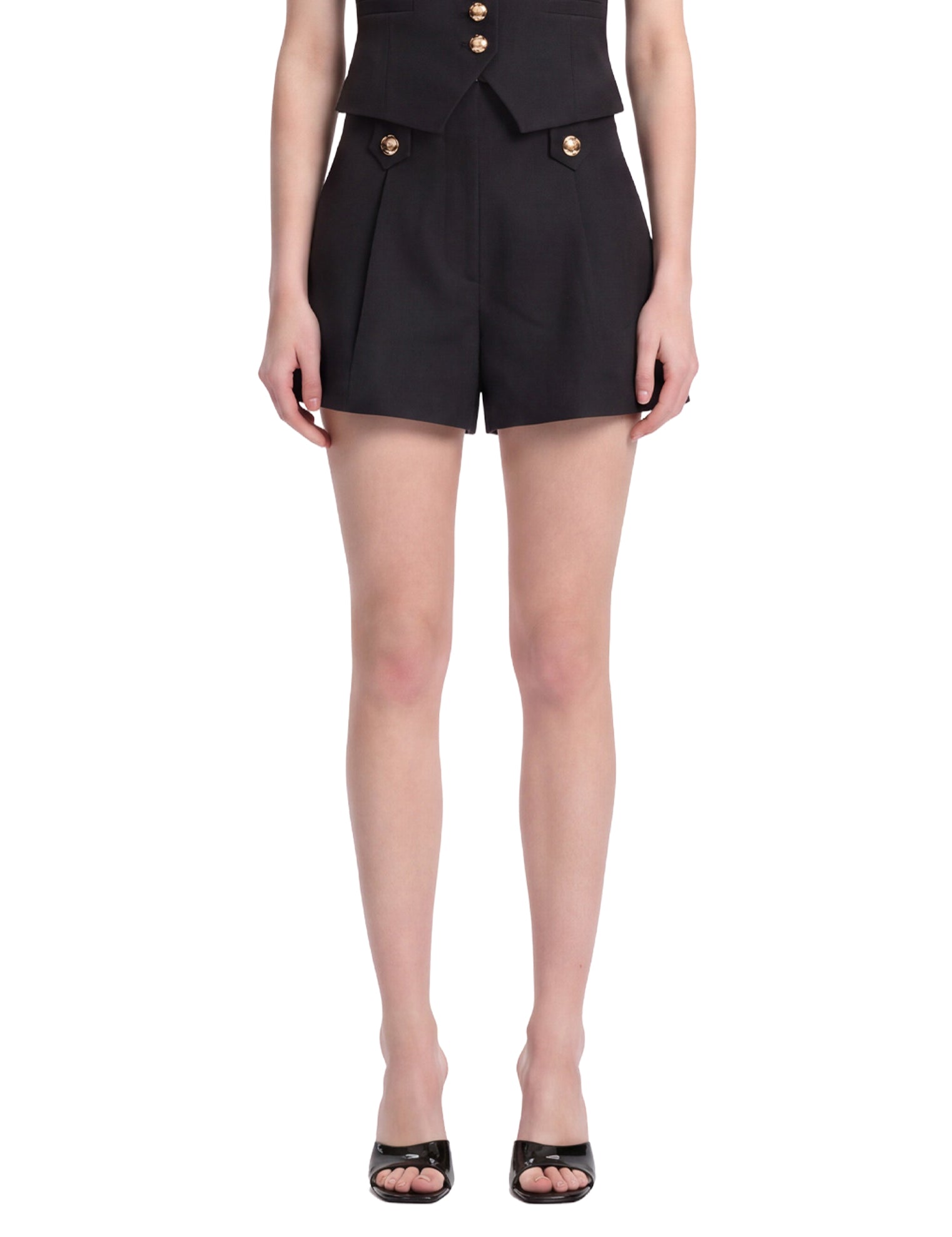 Shorts con bottoni valiant in nero 