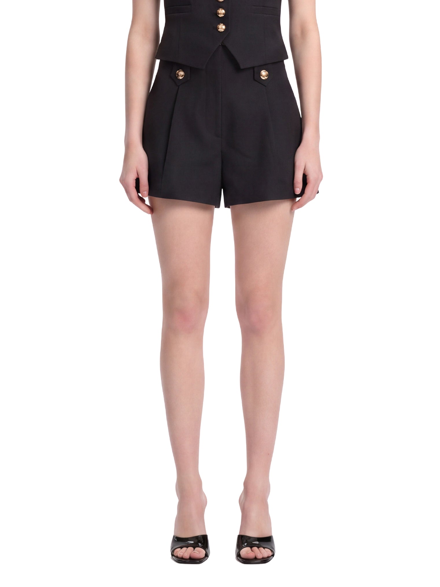 Shorts con bottoni valiant in nero 