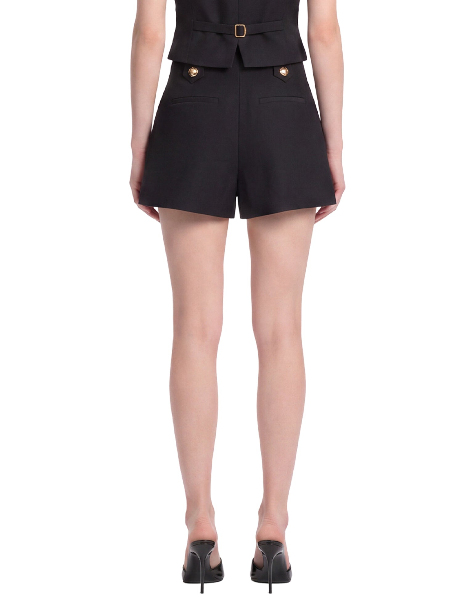 Shorts con bottoni valiant in nero 
