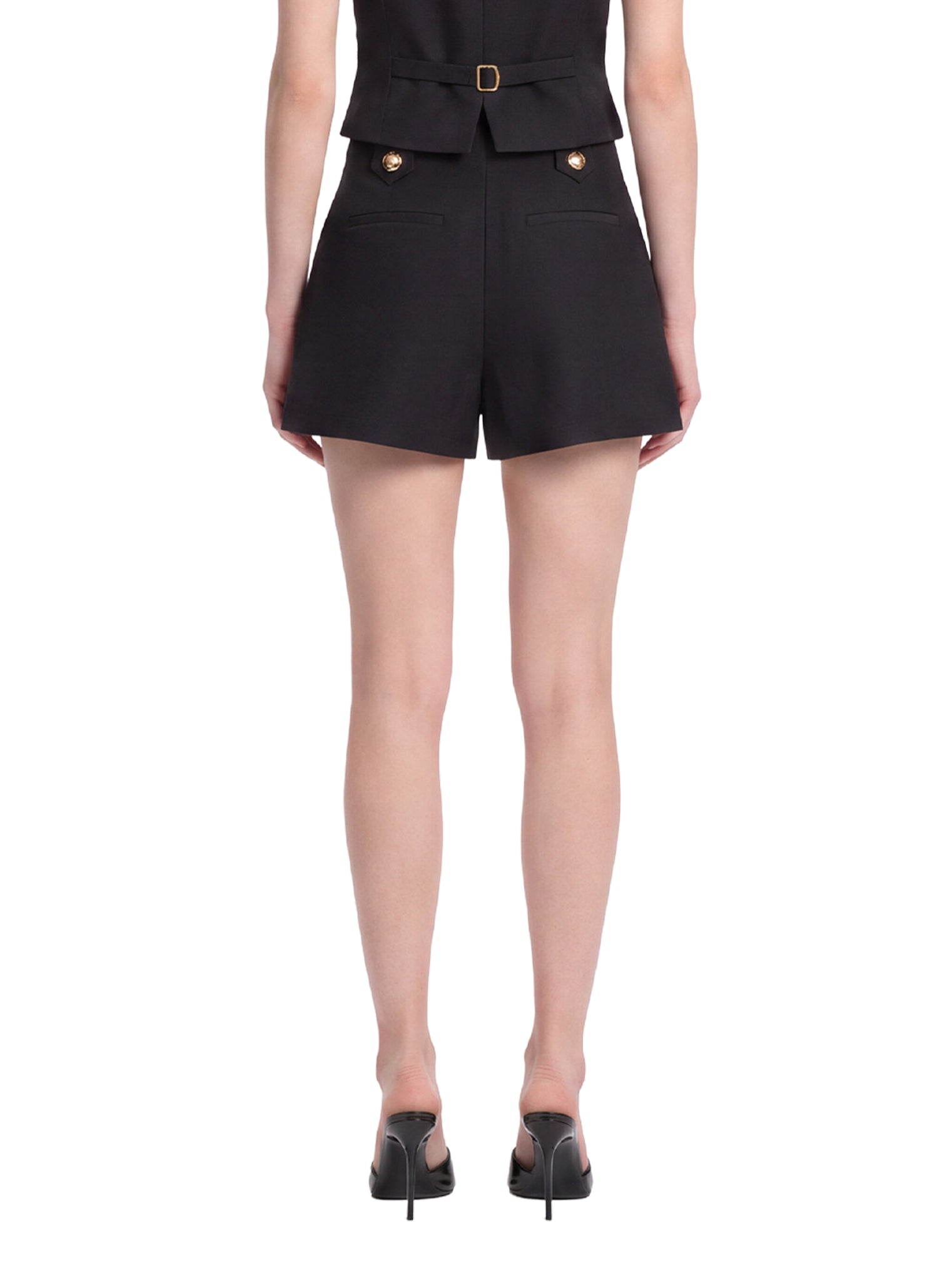 Shorts con bottoni valiant in nero 