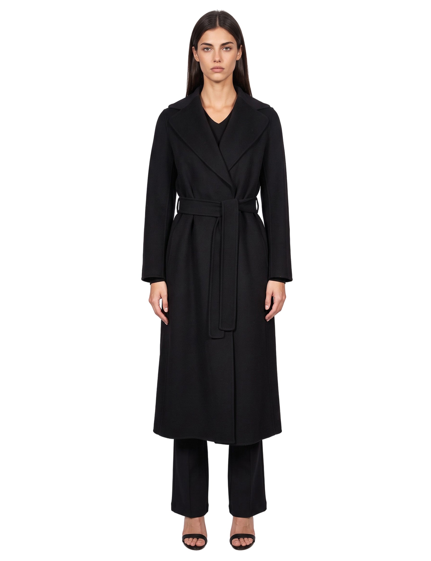 Cappotto a vestaglia Poldo in nero 