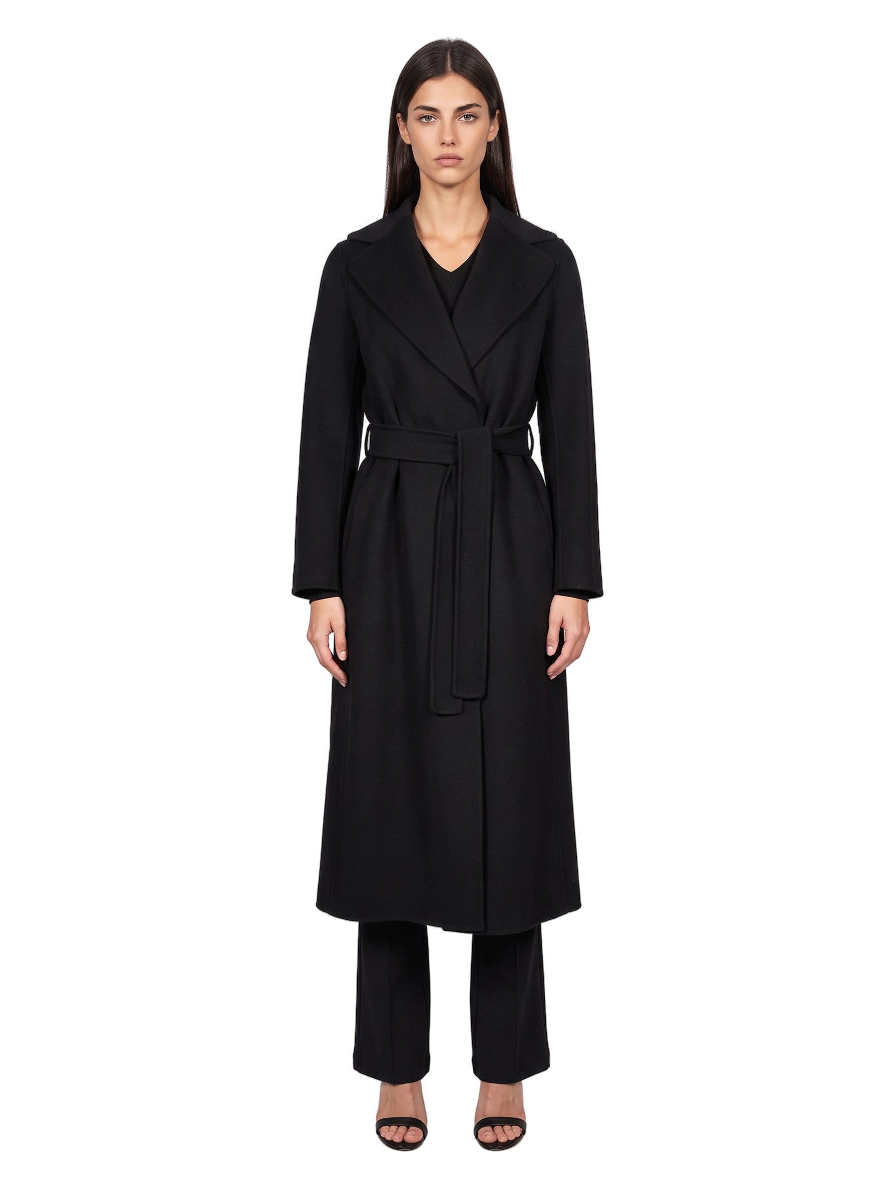 Cappotto a vestaglia Poldo in nero 
