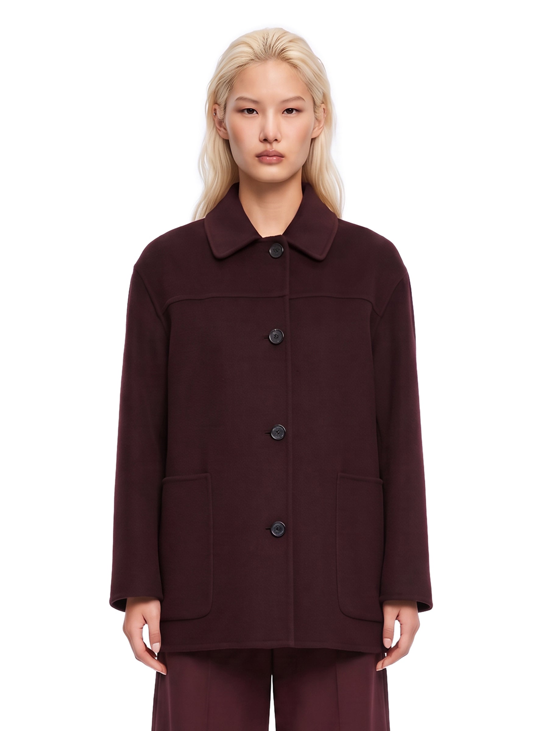 Cappotto corto Giugno in bordeaux 