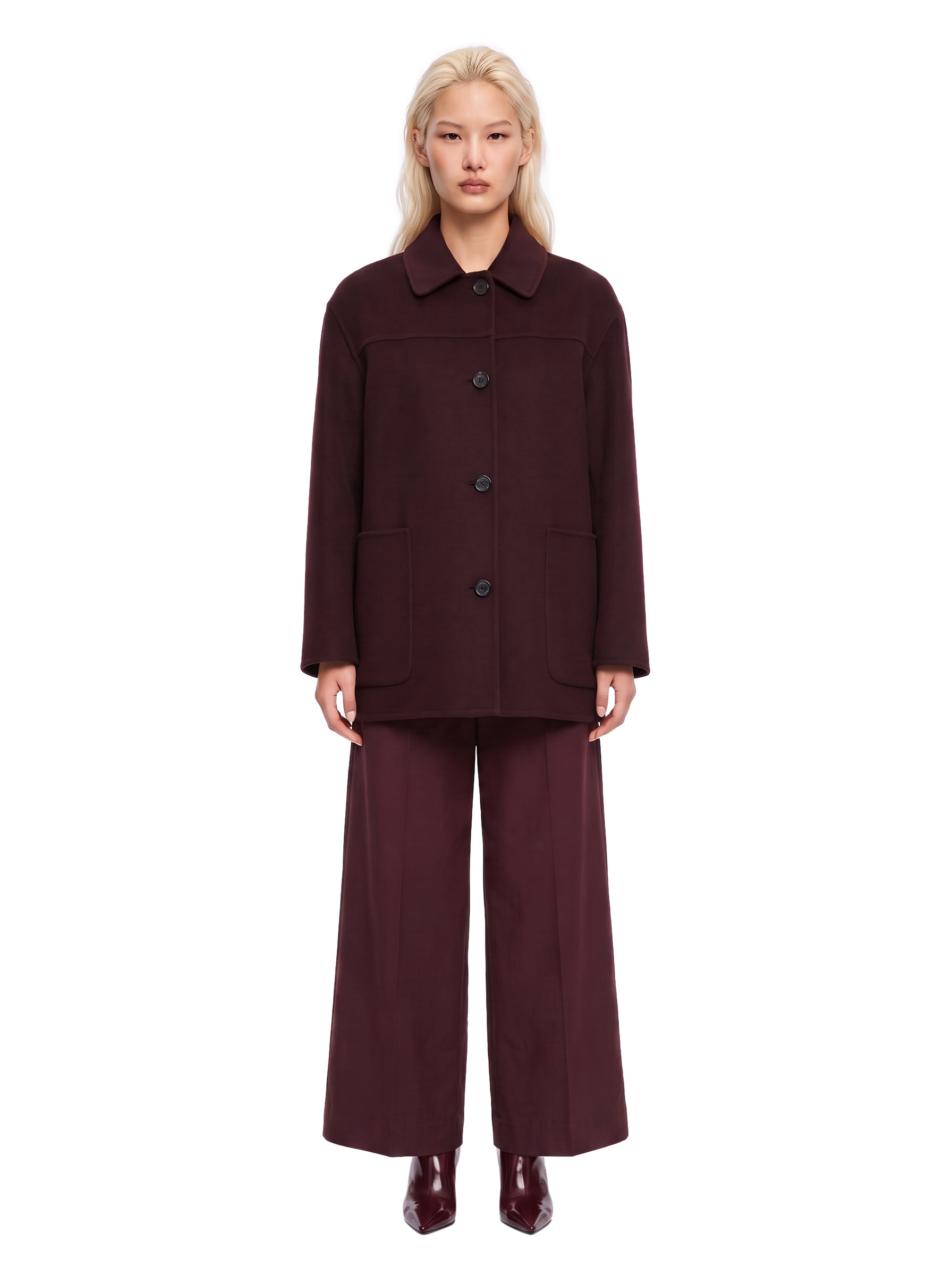 Cappotto corto Giugno in bordeaux 