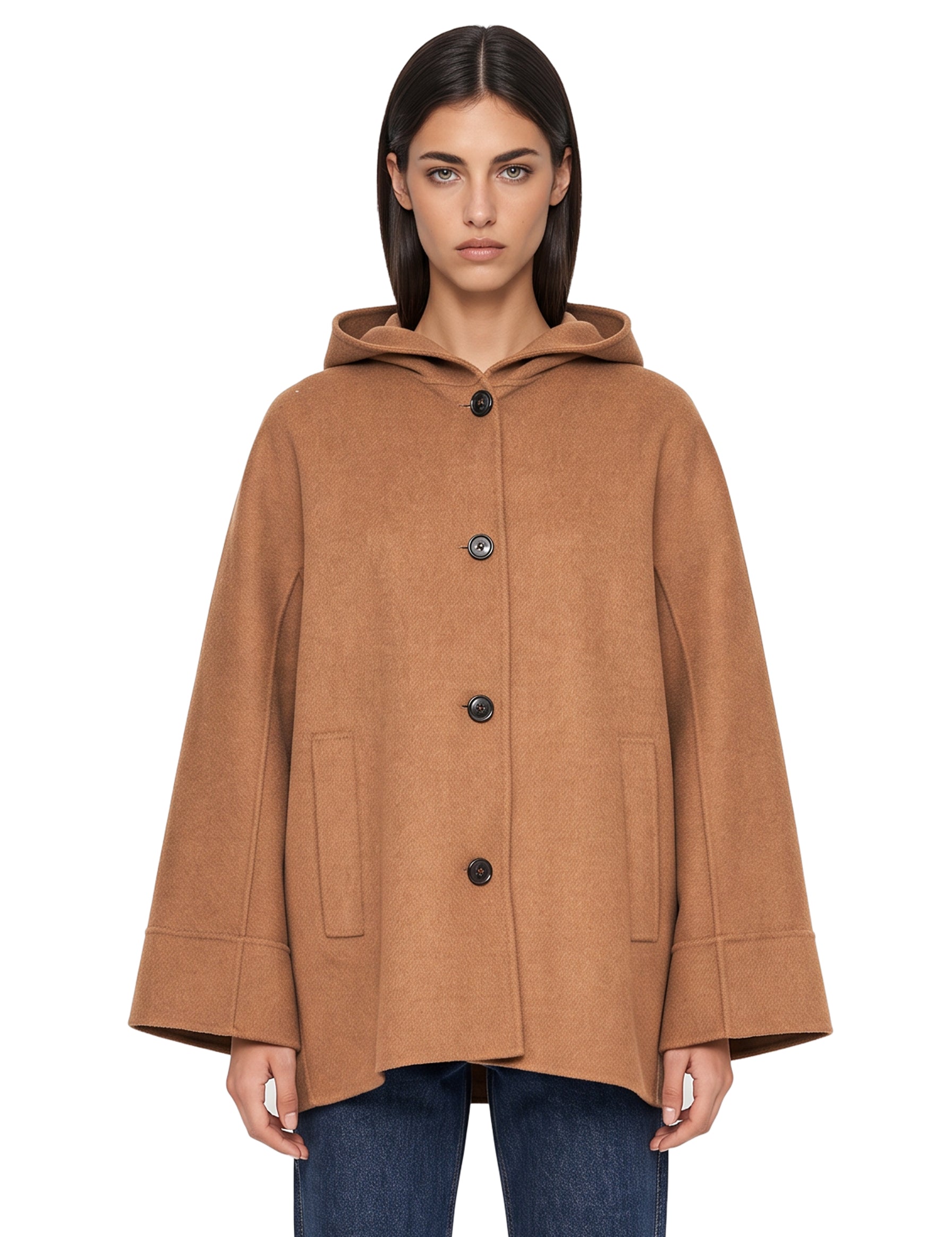 Cappotto ampio Asia in marrone 