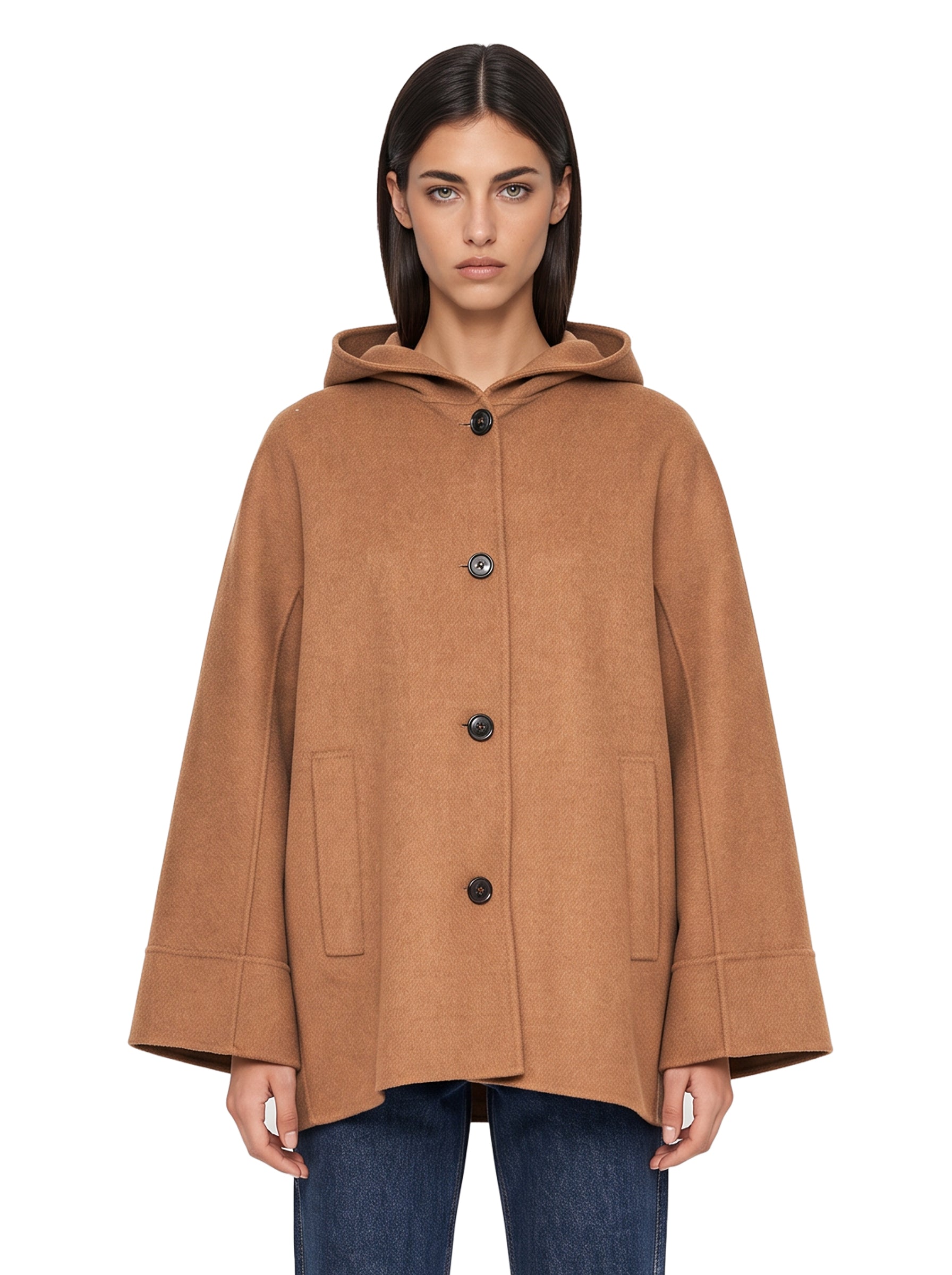 Cappotto ampio Asia in marrone 