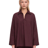 Blusa Cristel in bordeaux 