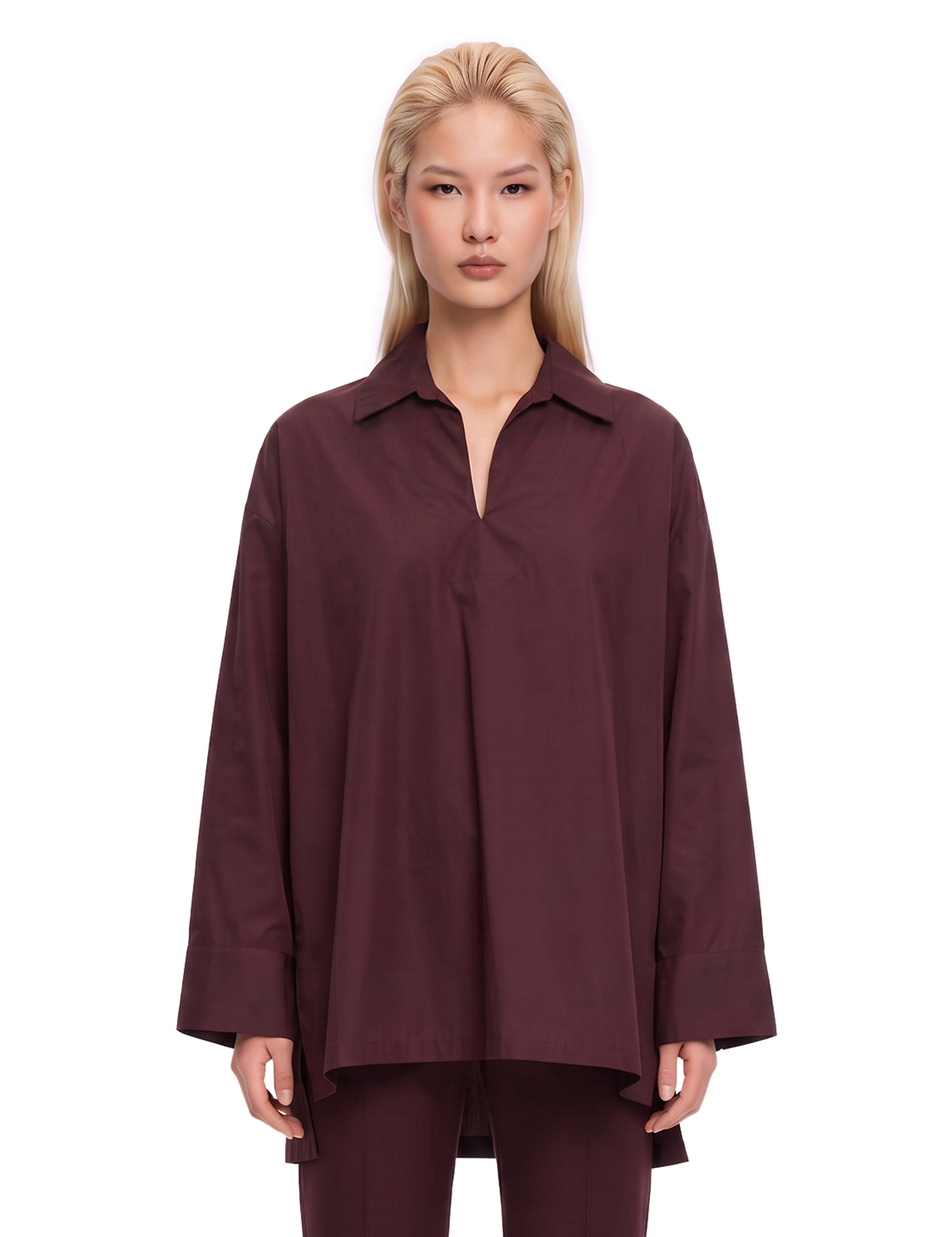 Blusa Cristel in bordeaux 