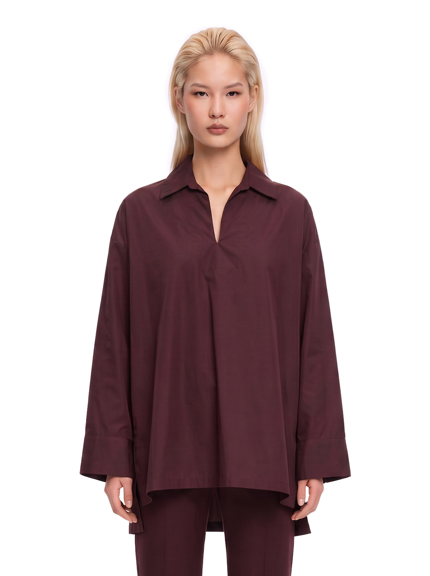 Blusa Cristel in bordeaux 