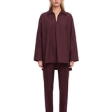 Blusa Cristel in bordeaux 