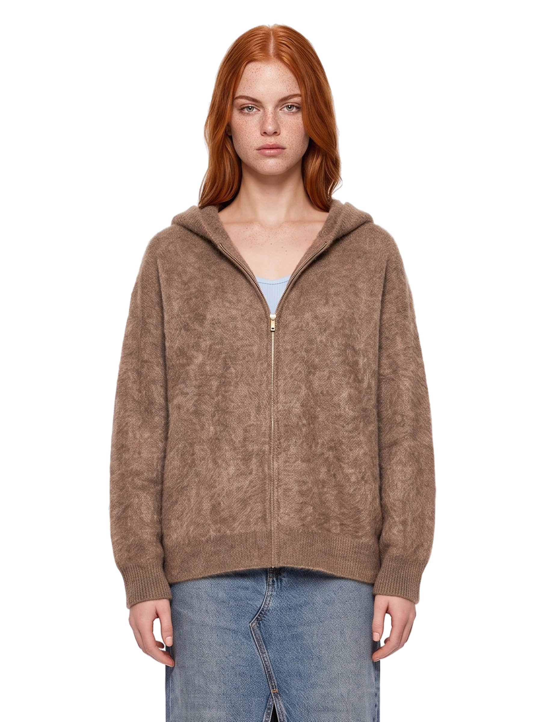Felpa con cappuccio Anne in marrone 