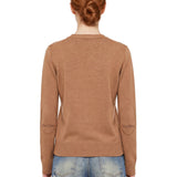 Cardigan scollo a V Apollo in beige 