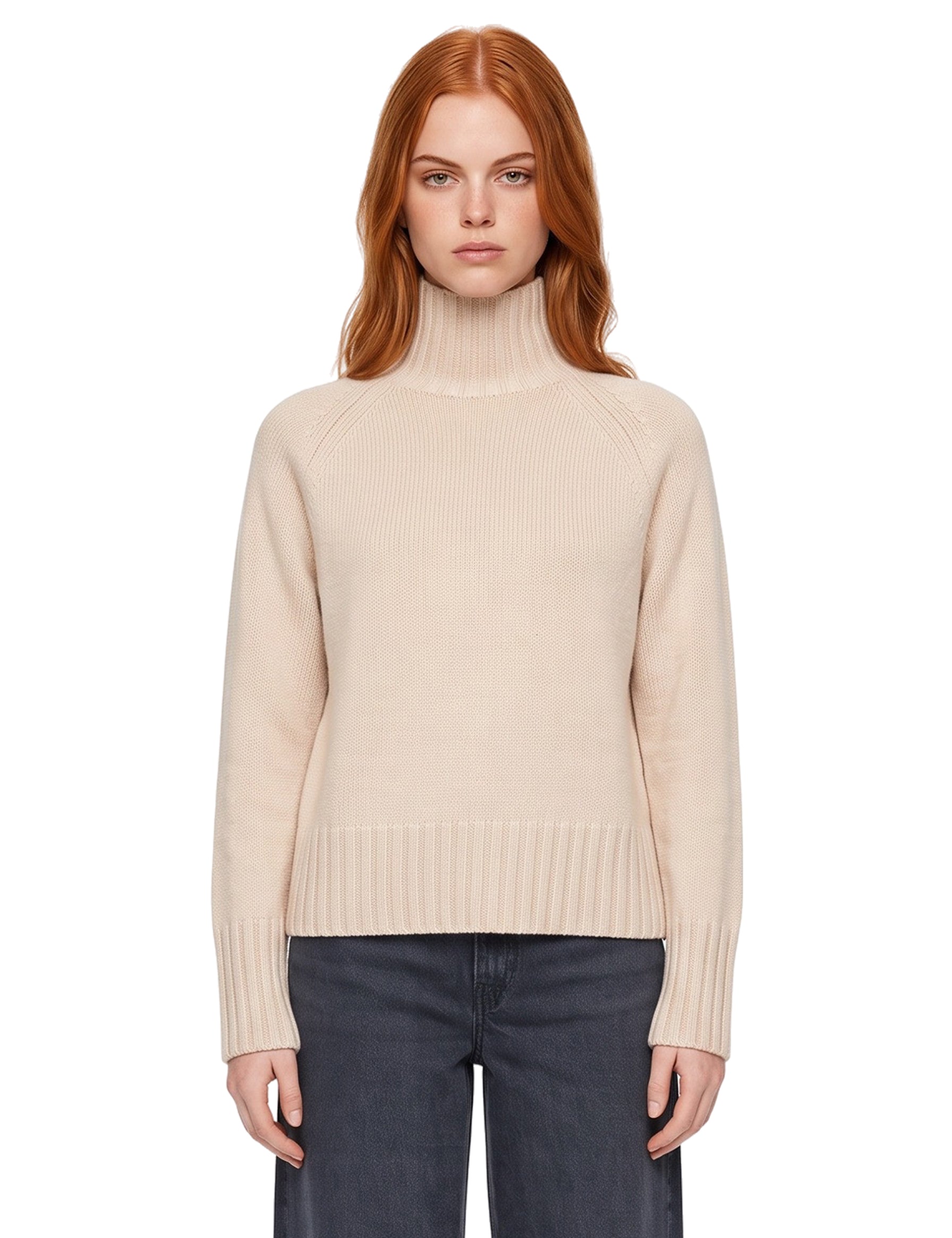 Maglione collo alto Mantova in avorio 