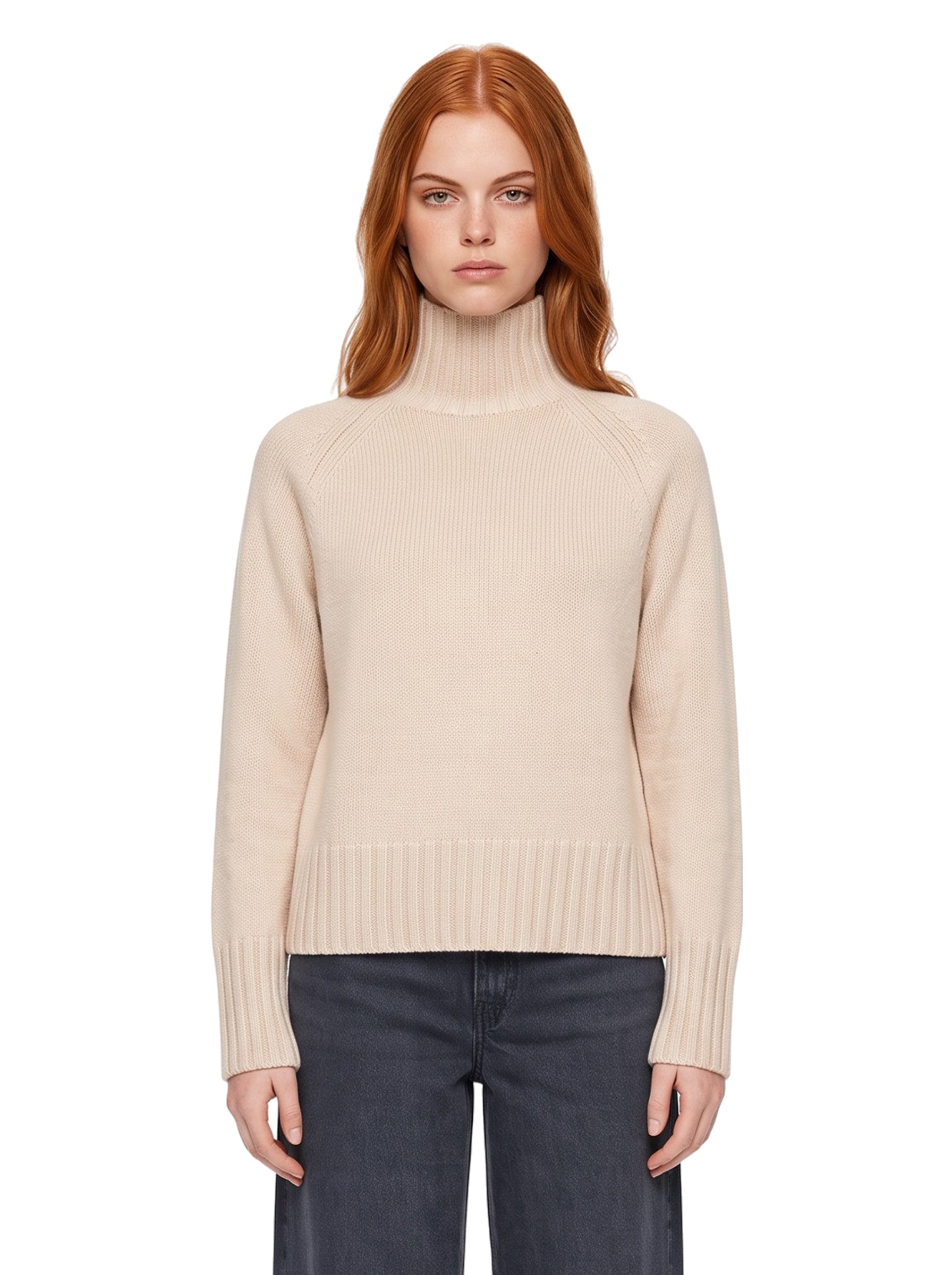 Maglione collo alto Mantova in avorio 