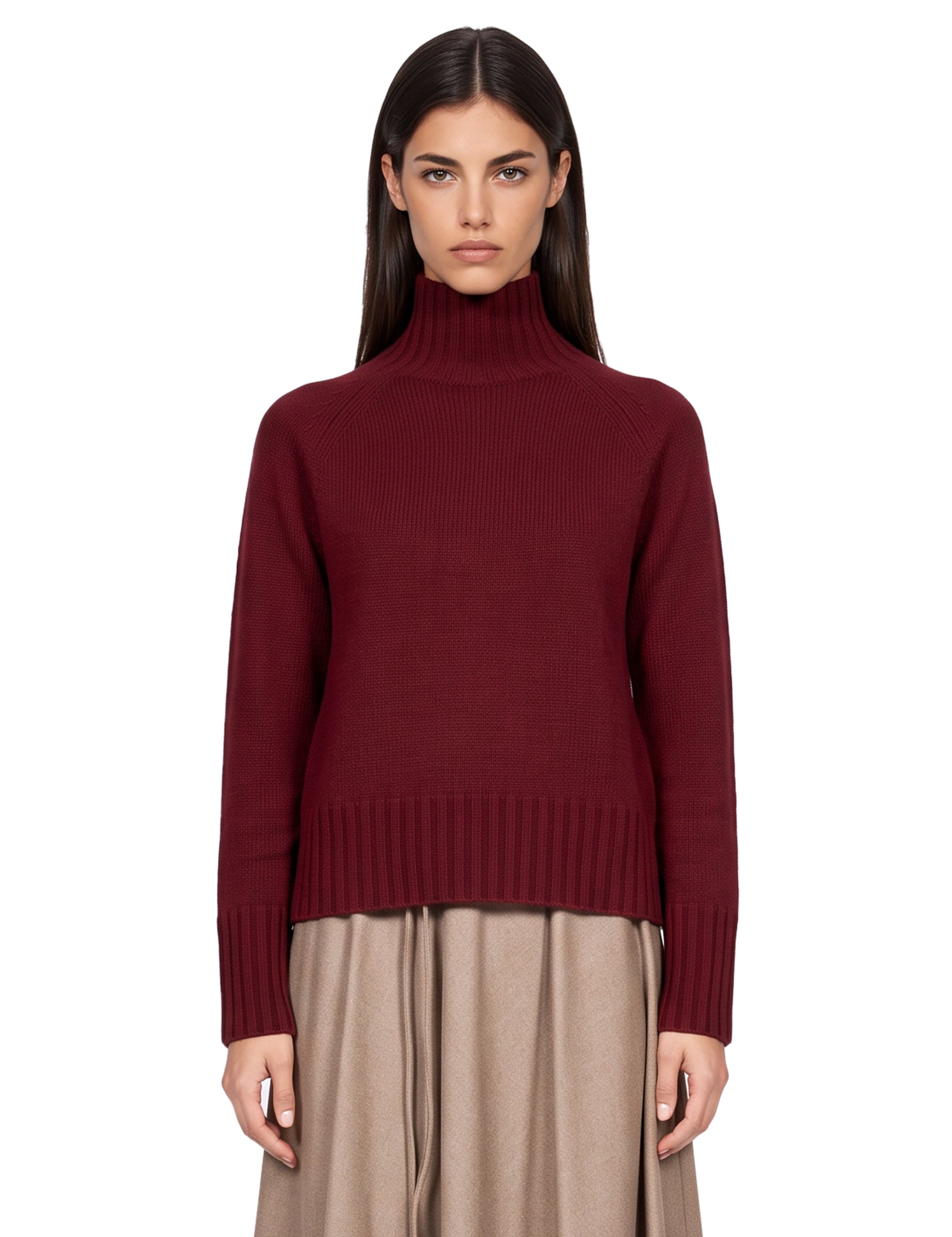 Maglia dolcevita Mantova in bordeaux 
