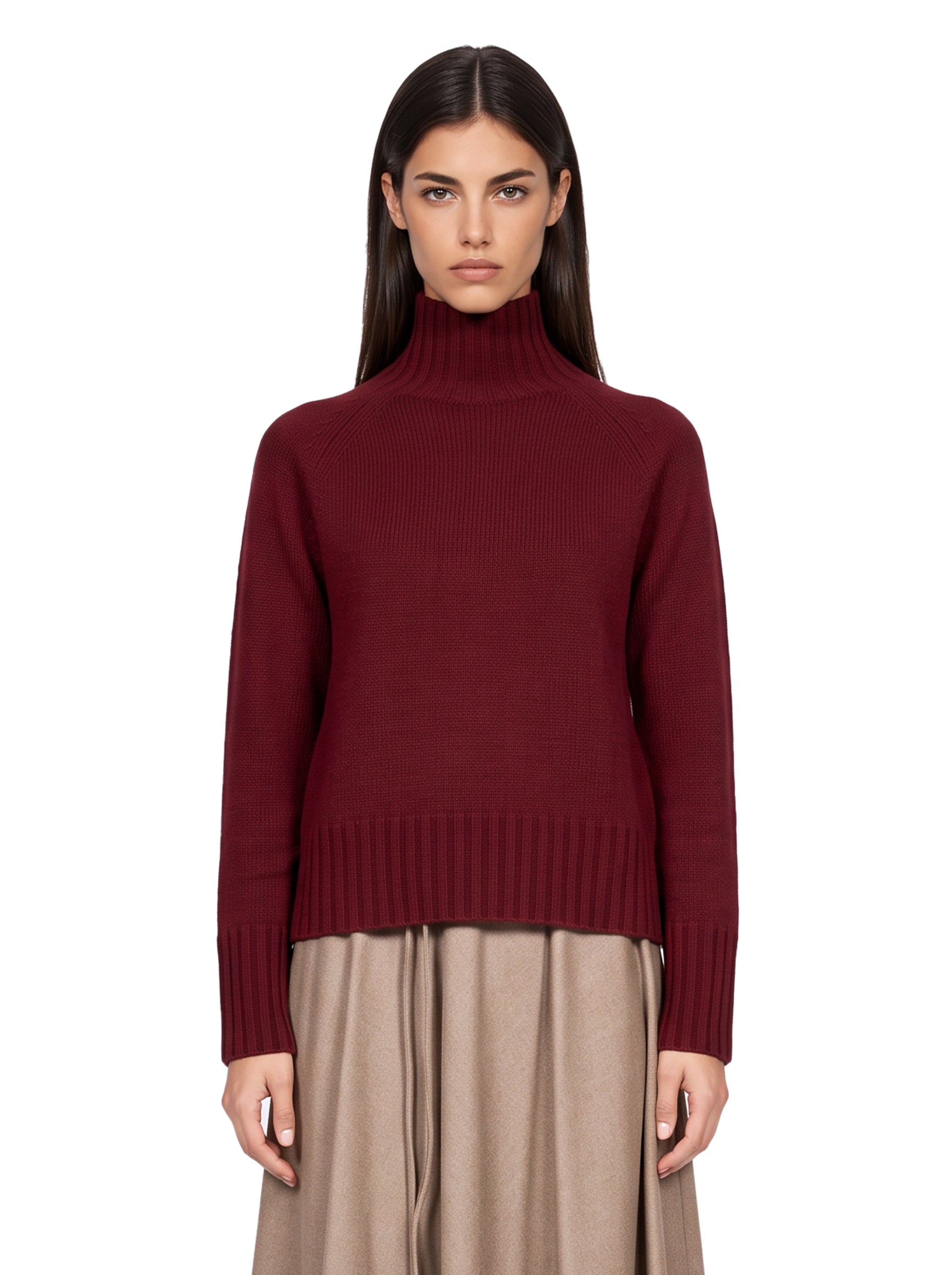 Maglia dolcevita Mantova in bordeaux 