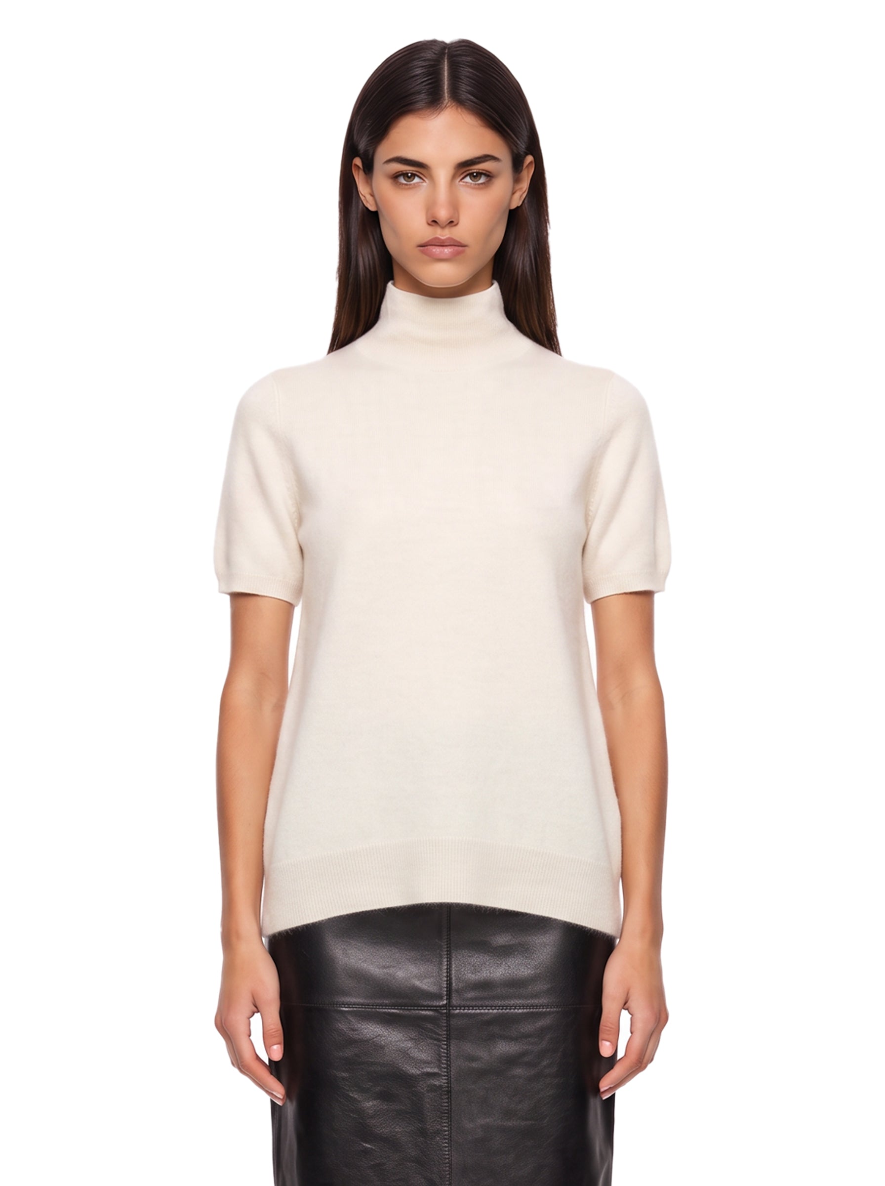 Pullover collo alto Buono in avorio 