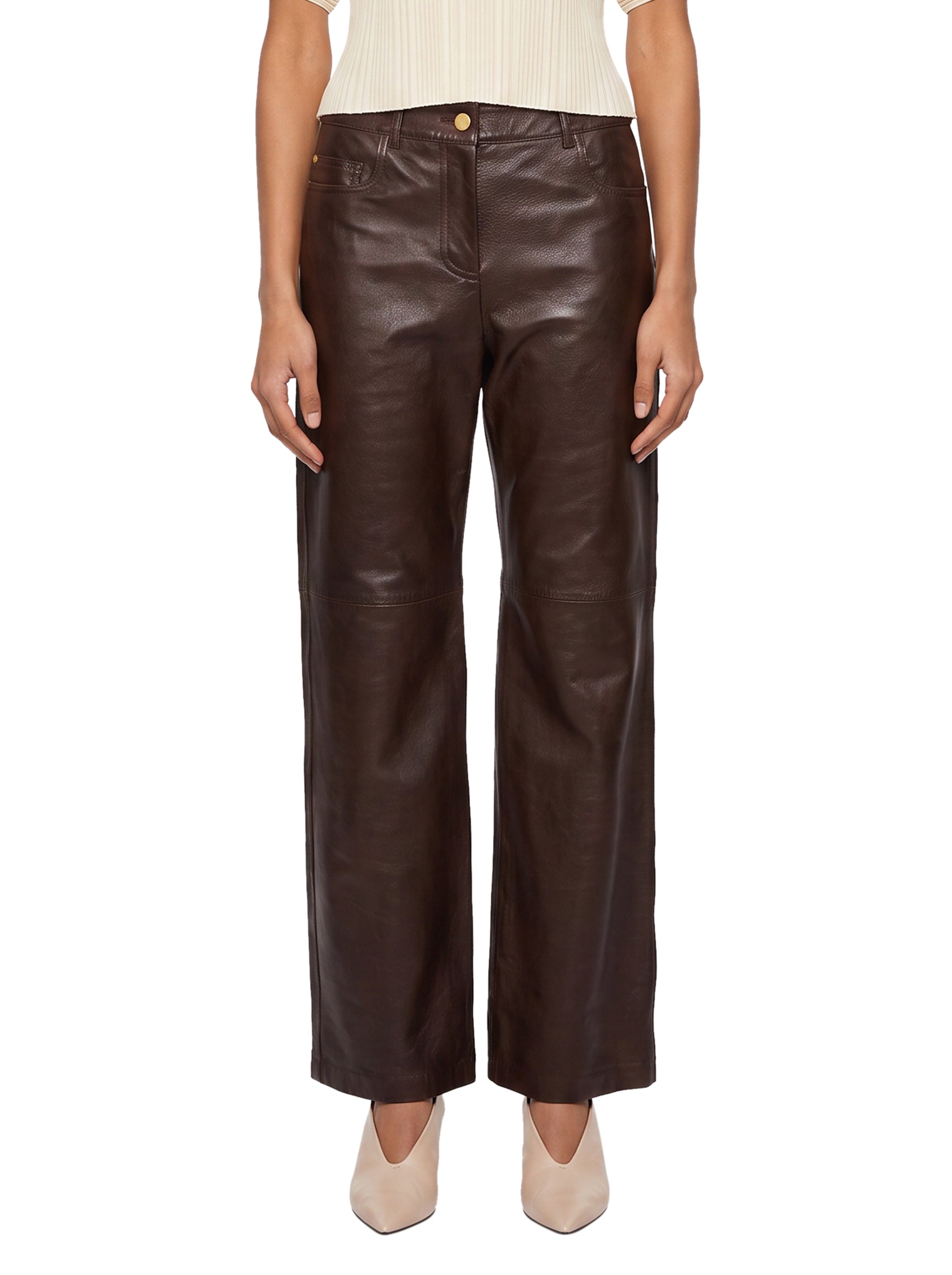 Pantaloni Pesca in marrone 