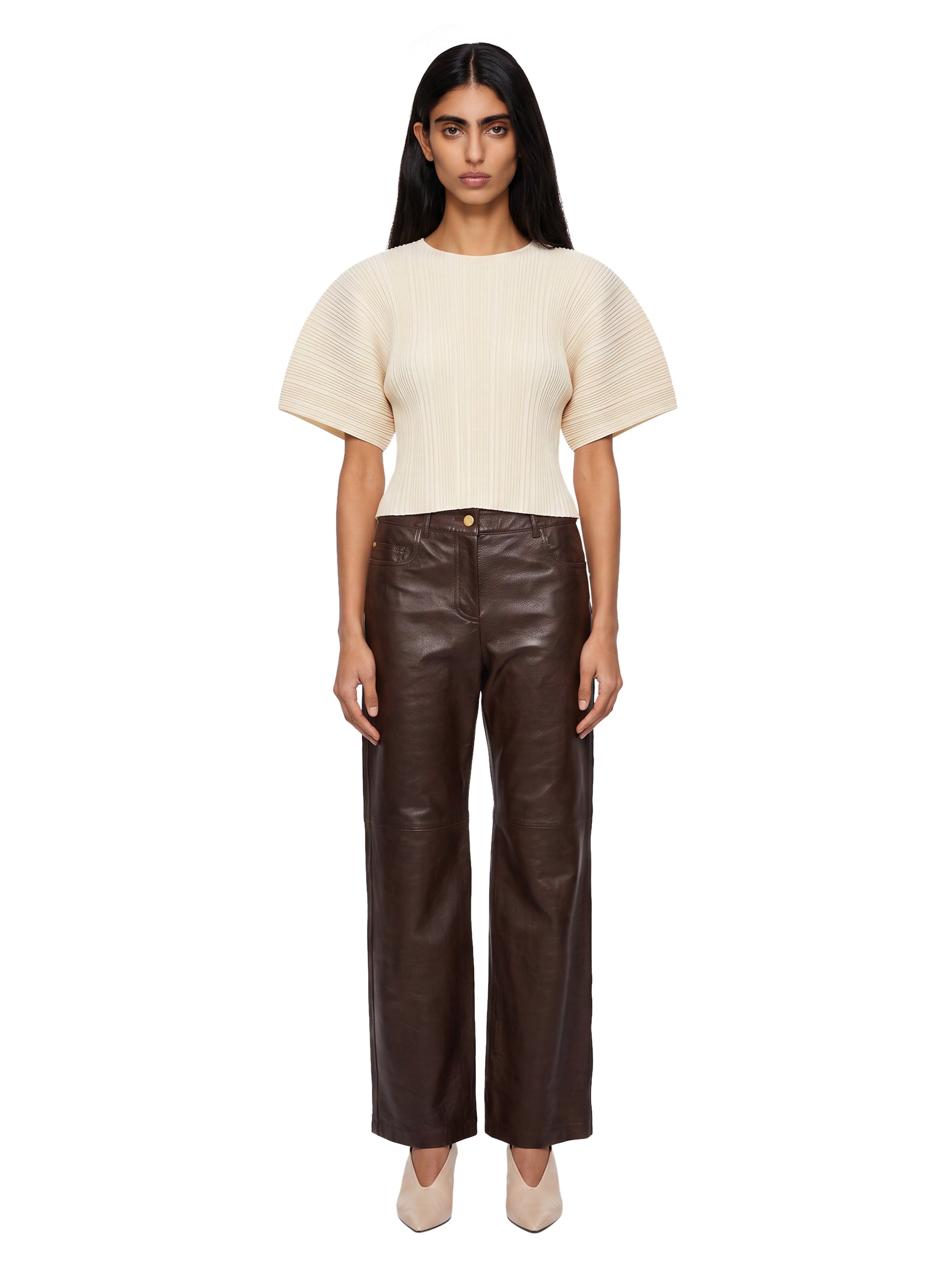 Pantaloni Pesca in marrone 