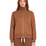 Felpa con zip Carezza in marrone 