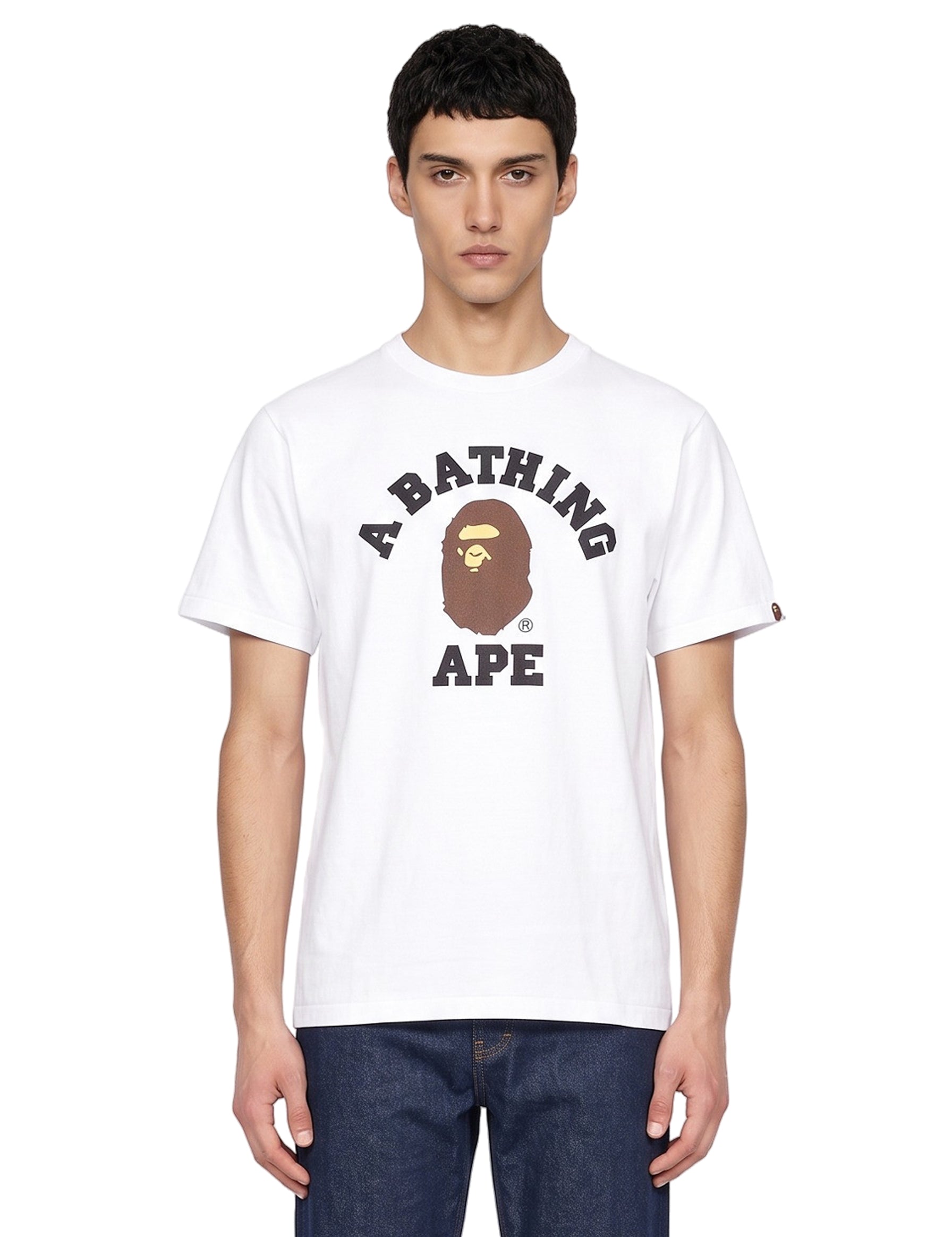 T-shirt College in bianco 