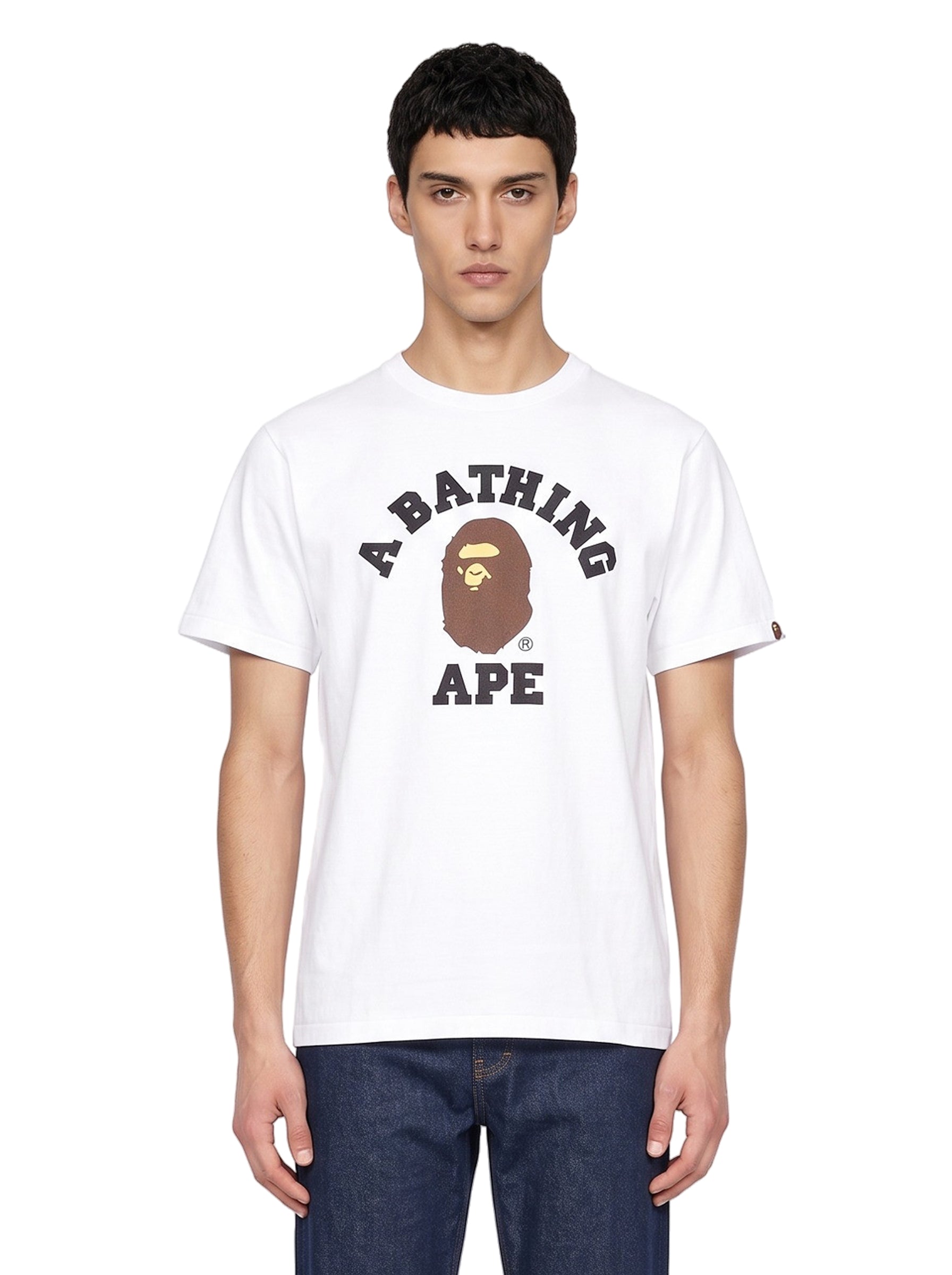 T-shirt College in bianco 