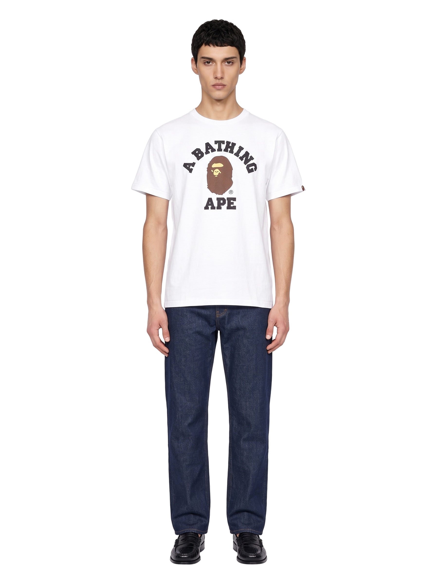 T-shirt College in bianco 