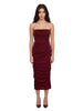 Abito midi con scollo dritto in rosso