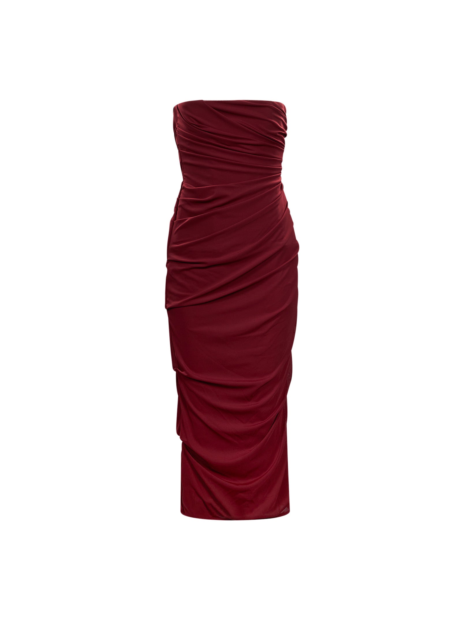 Abito midi con scollo dritto in rosso 