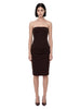 Abito midi con drappeggio in marrone
