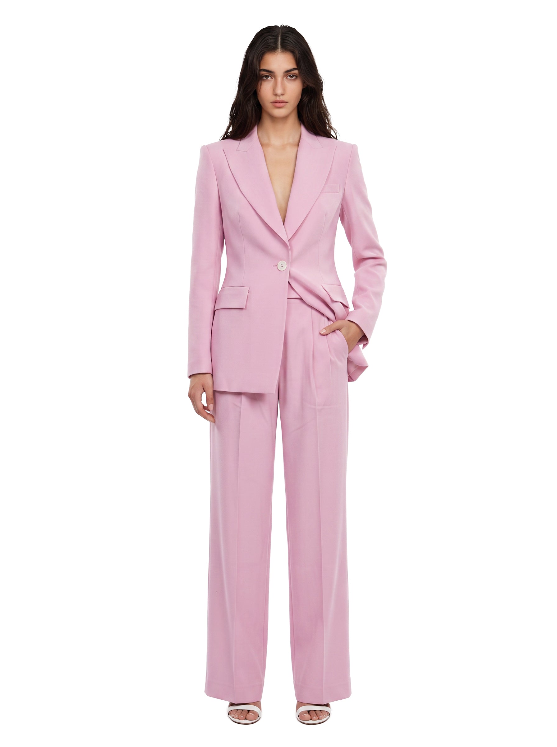 Pantaloni sartoriali in rosa 