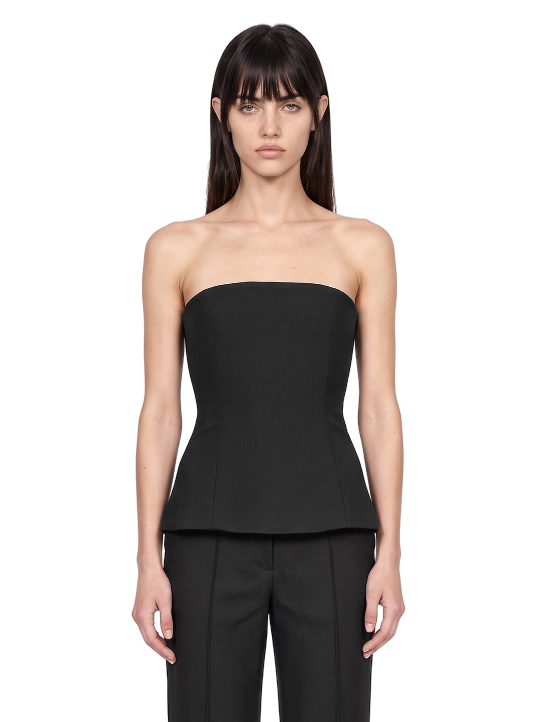 Top corsetto in nero 
