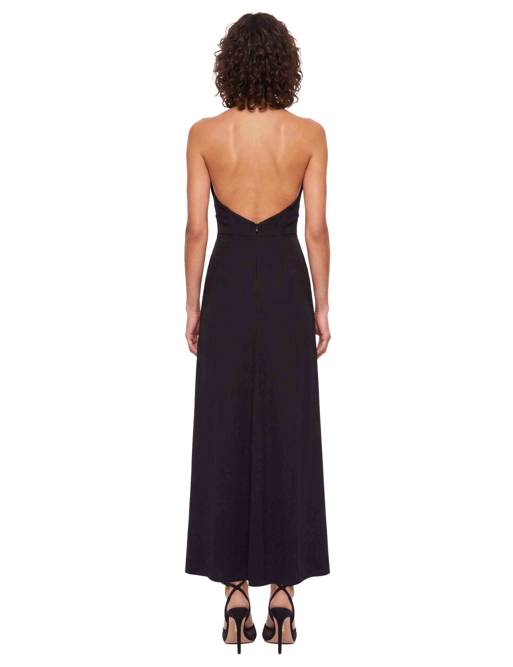 Abito bustier lungo in nero 