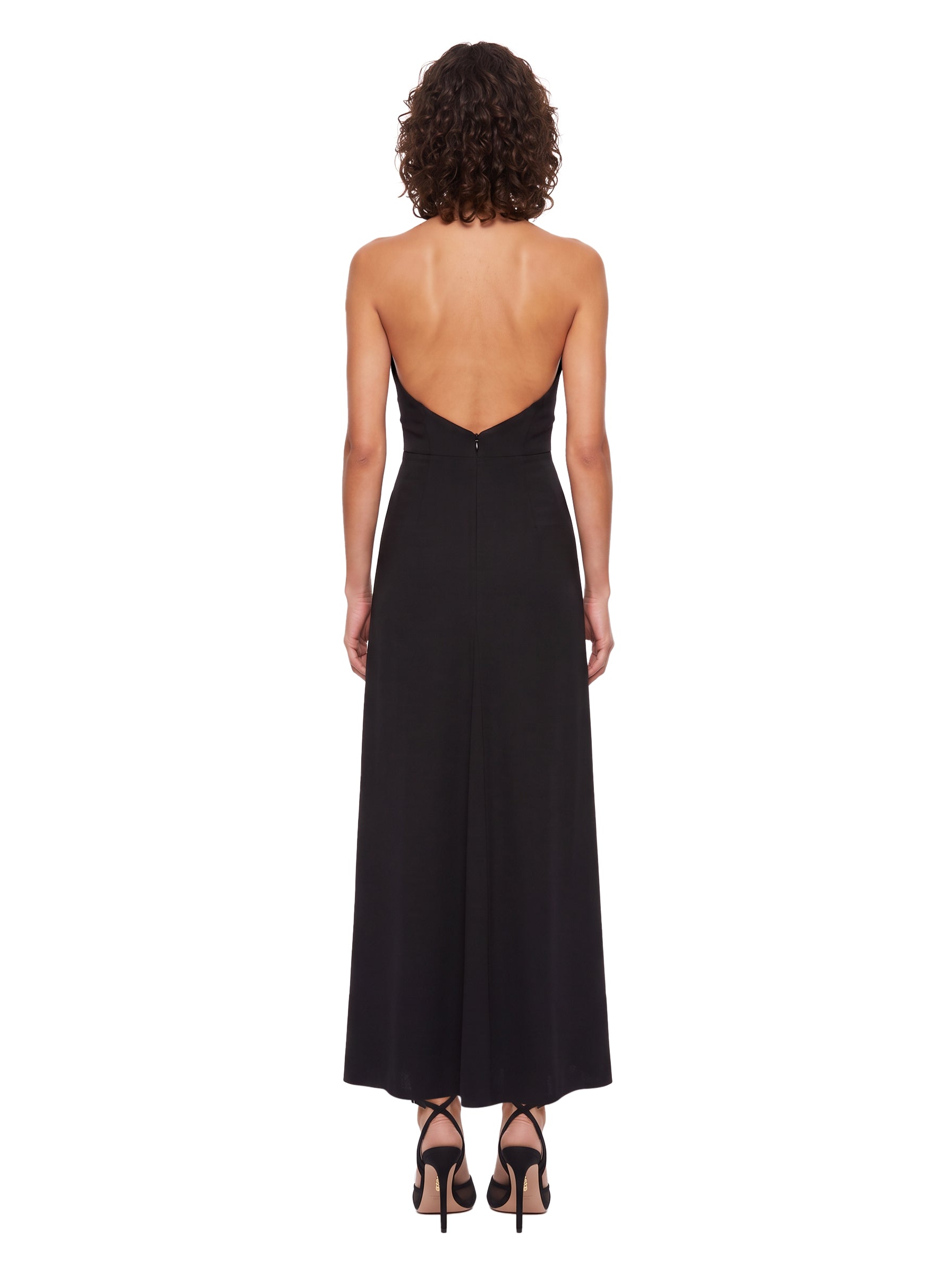 Abito bustier lungo in nero 